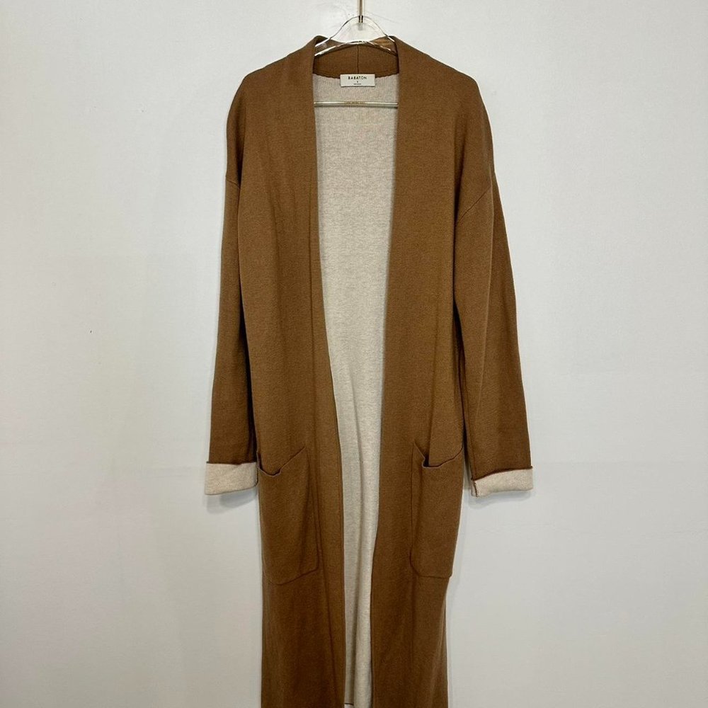 Babaton Camel Long Open Sweater
